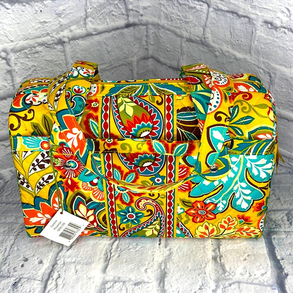 NWOT VERA BRADLEY CAROLINE YELLOW BLUE PAISLEY FLOWER PROVENCAL TOTE BAG
